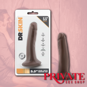 Dr. Skin By Blush® | Realistic Chocolate 5.5-Inch Long Dildo With Suction Cup Base