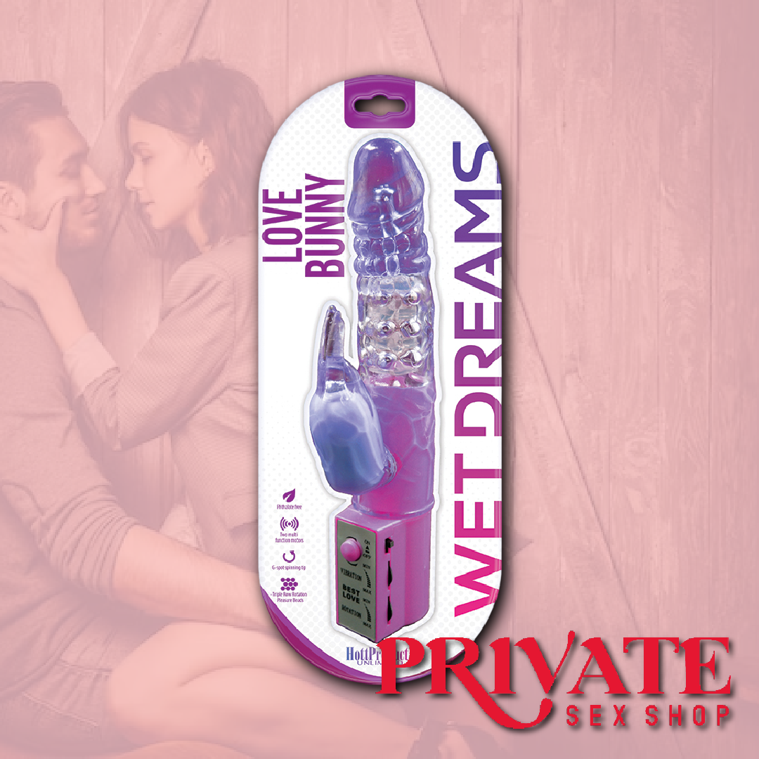 HP2904 Wet Dreams Love Bunny-Purple 9.5"